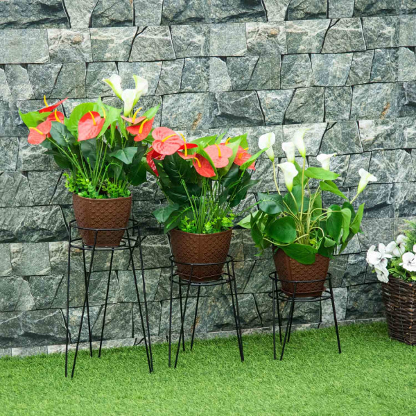 Flower Stand Sæt Med 3 Metal Plant Stand Set Blomsterskammel Urt