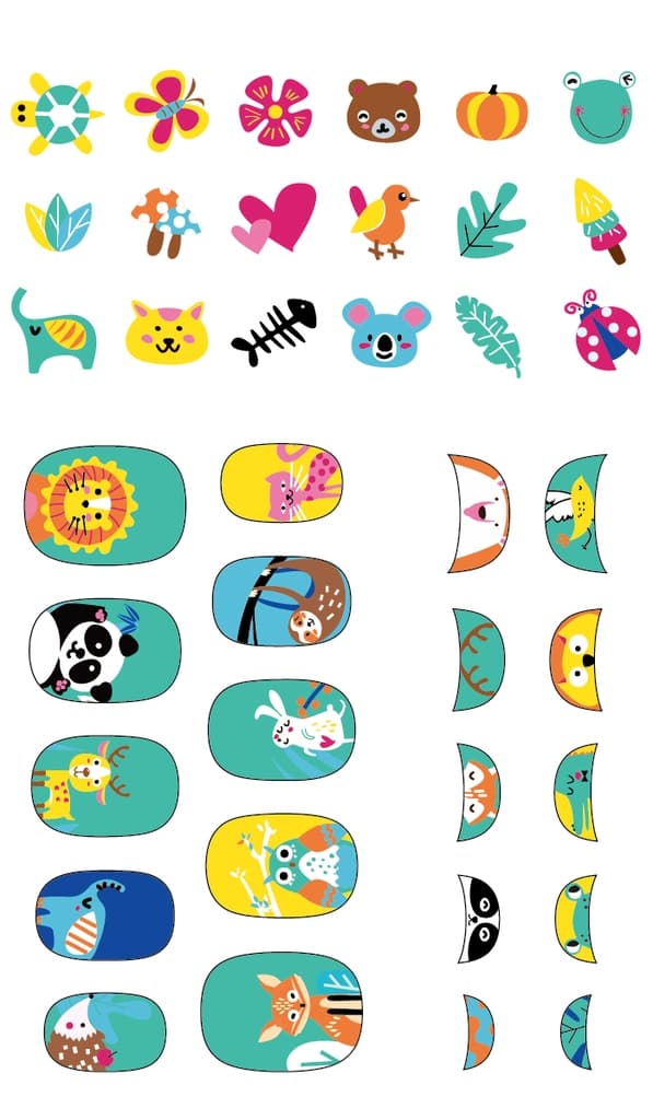 Avenir Nail Stickers Dyr