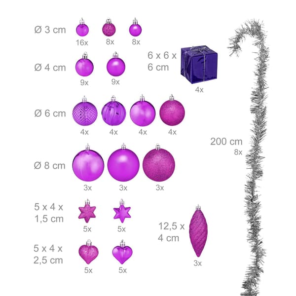 Julgranskulor i set om 110 st