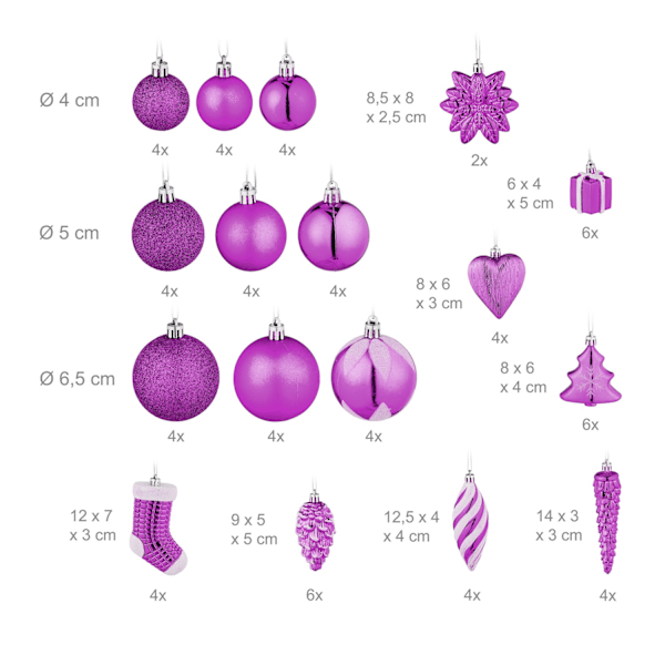 Julgranskulor i set om 72 st