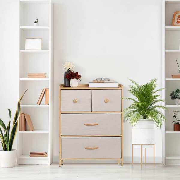 Bureau i bambu 4 lådor