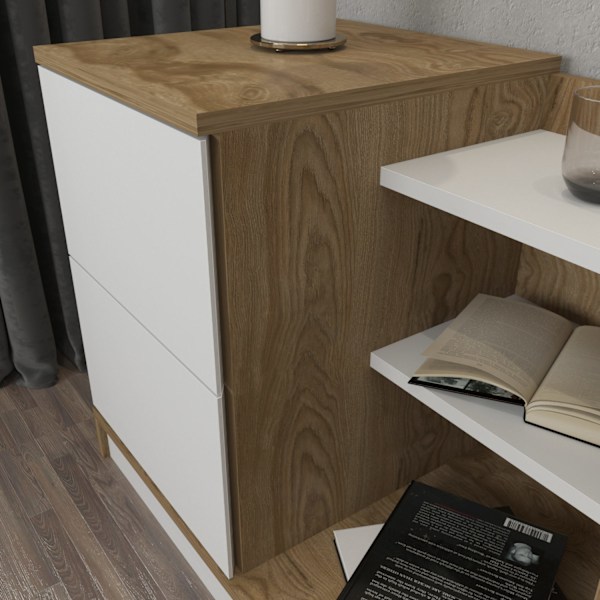 Natbord Rena - Hvid, Eg