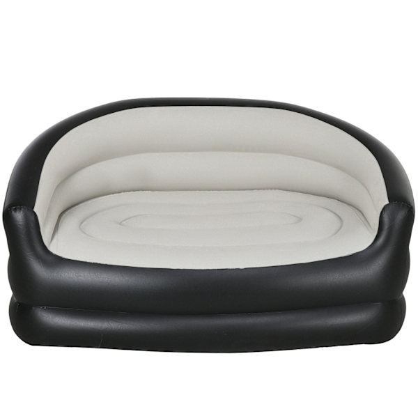 Oppustelig Sofa Oppustelig Sofa Med Blød Plys Til 2 Personer, Indendørs Og Udendørs, Lysegrå, 125X100X87Cm