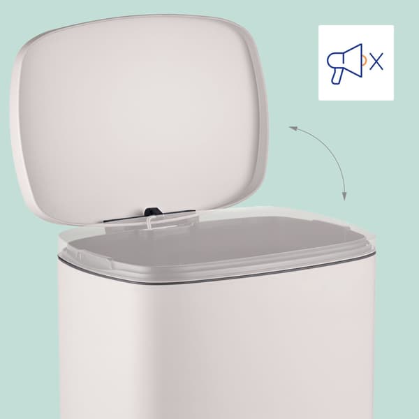 50L pedalspand i rustfrit stål – softclose-låg