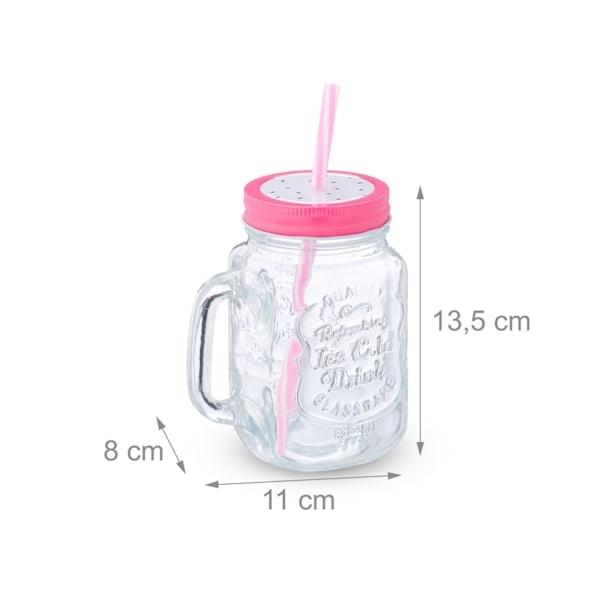 set med 8 dricksglas med lock Fruit