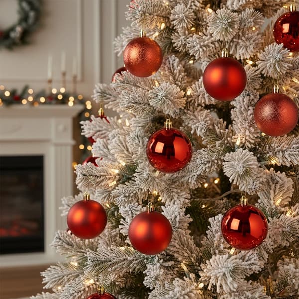 Okrossbara röda julgranskulor, 7 cm, 6-pack