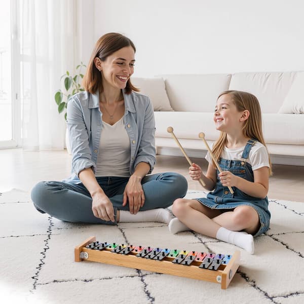 27-Note Kellopeli Xylophone Kit, 4 vasaraa, laukku