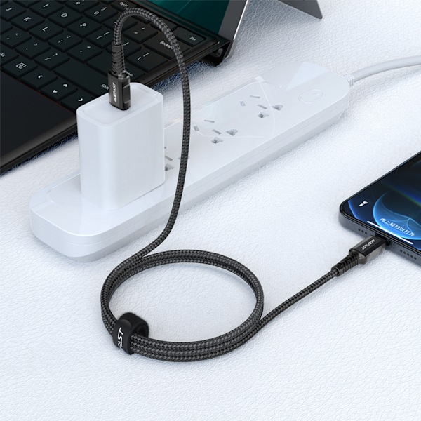 MFI kabel til iPhone USB-C - Lightning 30W 3A 1,2m sort