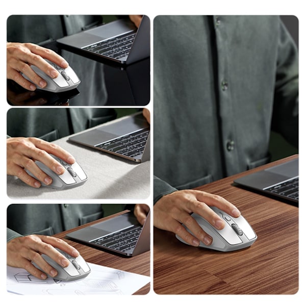 Ergonomisk trådløs computermus MU101 Bluetooth 2,4 GHz hvid