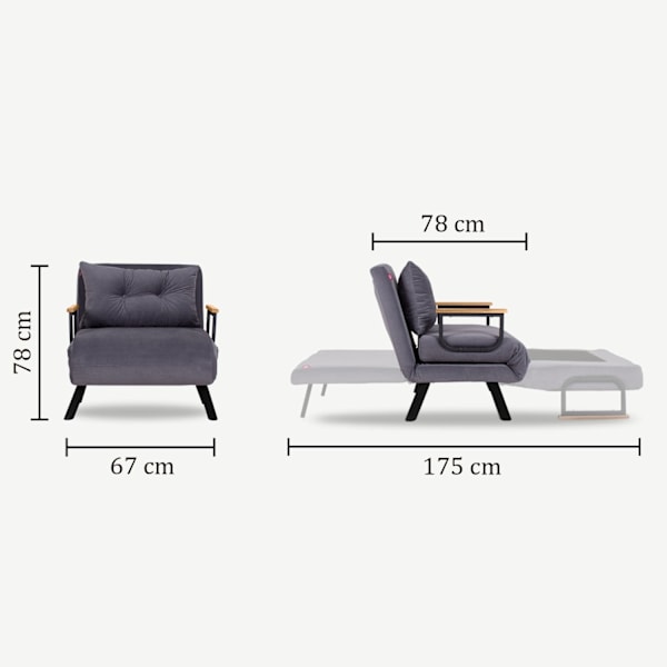 1-sits bäddsoffa Sando Single - Blå