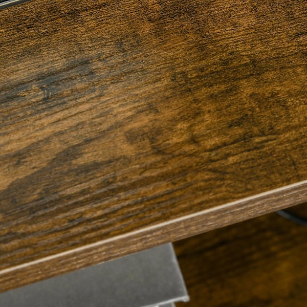 Kommode, opbevaringsskab med foldbare stofskuffer, hylde i industriel stil, sideskab til stuen, rustik brun Aosom