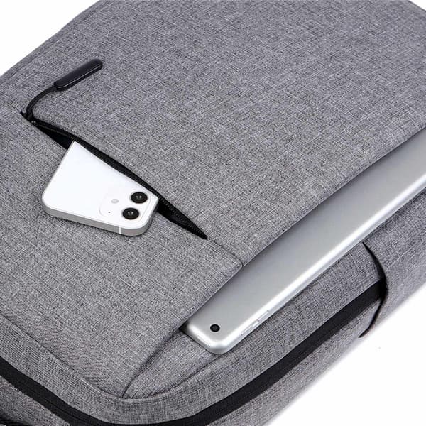 Laptopryggsäck 15,6" Grå, Vattentålig, Polyester