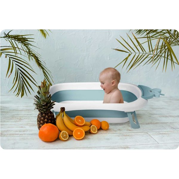 Bebisbadbalja med Termometer RK-282 Vit/Blå