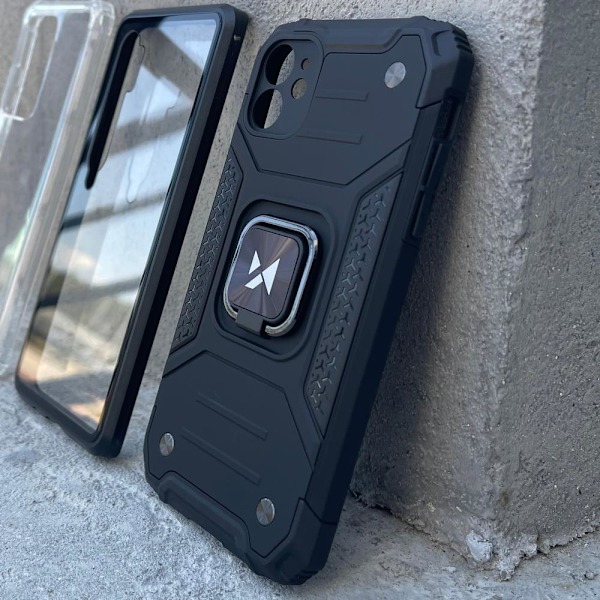 Armored case för iPhone 14 Pro Max, Ring Armor magnetisk hållare, blå