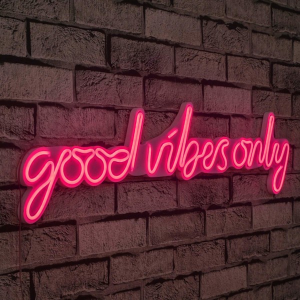 Dekorativ plast LED-belysning Good Vibes Only - Rosa