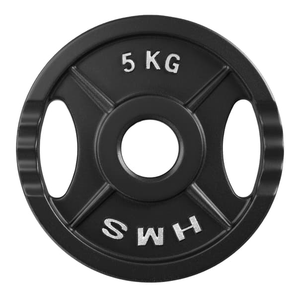 5 kg sort olympisk vægtskive, støbejern
