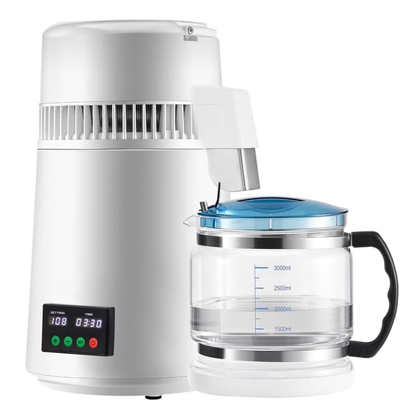 Bänkskåpsvattendestiller 4L, 1L/h, timer, temperaturdisplay