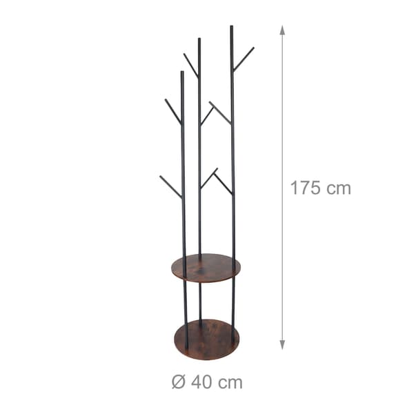 Vaateteline 8 koukulla ja 2 hyllyllä, 175 cm