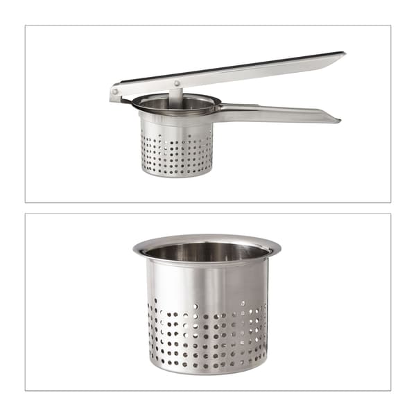 Potatis- och spaetzlepress, rostfritt stål, potatispress, potatispress, silver