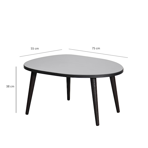 Soffbord Gusto - Svart, Fume