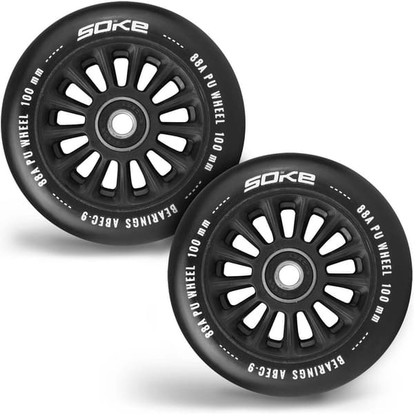 Sorte hjul til scooter 100 mm (2 stk)