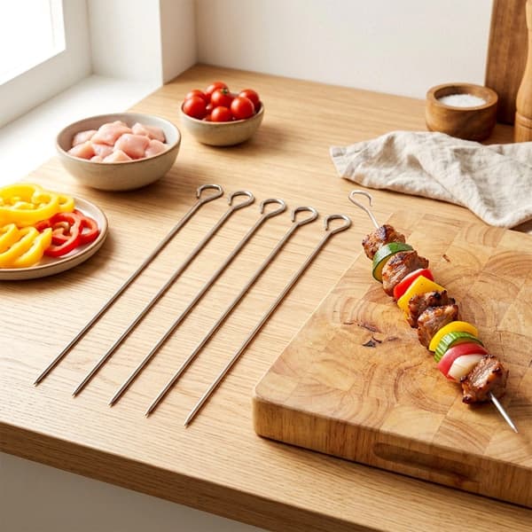 Grillspett i rostfritt stål 35 cm, 6-pack