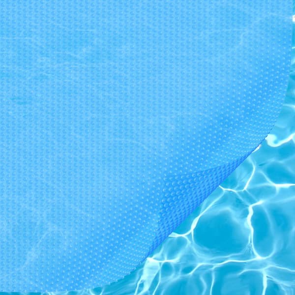 Solcellsöverdrag för pool 6,5 x 3,7 m, blått PE-överdrag, 3,7 mm