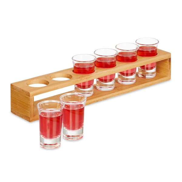 Andekarta i bambu med 6 glas