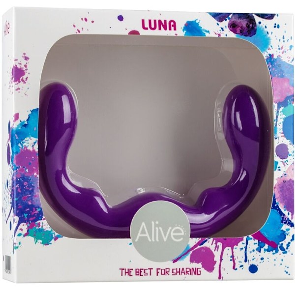 Alive - Luna Dildo Dobbelt penetration Violet Silikone 25 Cm