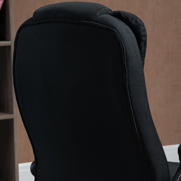 Kontorstol Højdejusterbar Skrivebordsstol Ergonomisk Skum Pp Plast Hørlignende Polyester Sort 65 X 72 X 100-120 Cm
