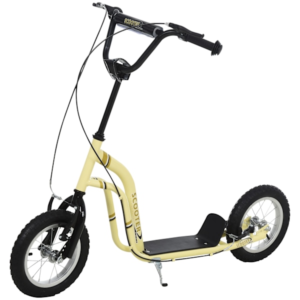 Børnescooter Fra 5 År Gammel Scooter Børnescooter City Scooter Børnescooter Kickboard Med Pneumatiske Dæk 12 Tommer Gummi Aluminium Beige 120 X 58 X 8