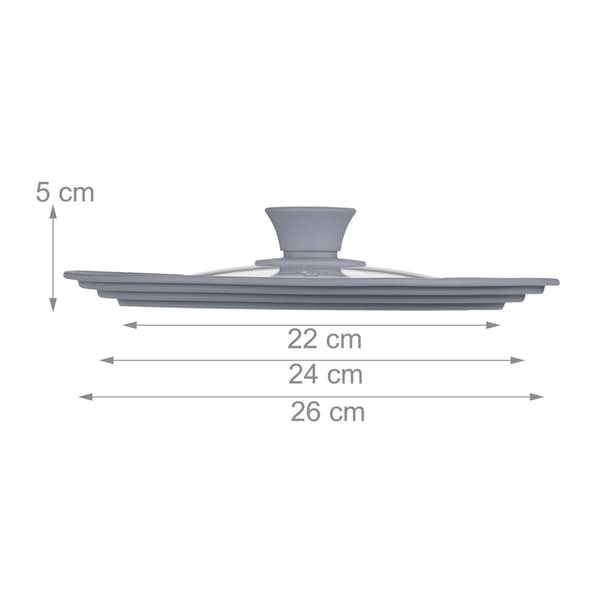 Universal grydelåg 22-26 cm Silikone