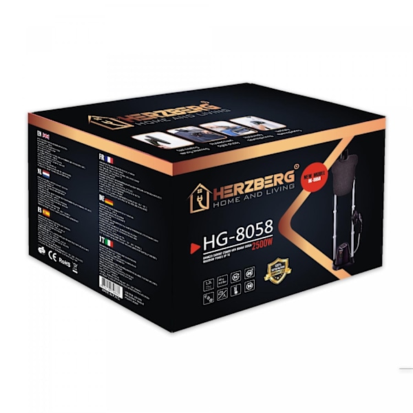 Herzberg HG-8058: Avanceret beklædningsdamper med strygestation
