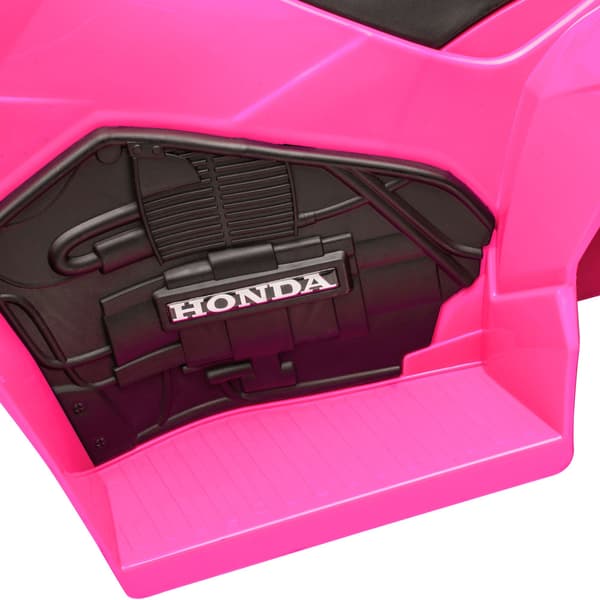 Pink elektrisk børne-quad med LED-lys, horn og brede dæk