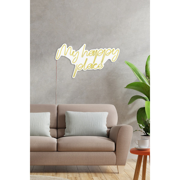 Dekorativ Plast Led Belysning My Happy Place - Gul