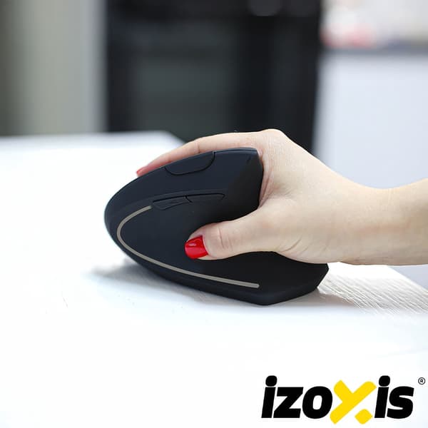 Trådlös ergonomisk vertikal mus, USB, 6 knappar