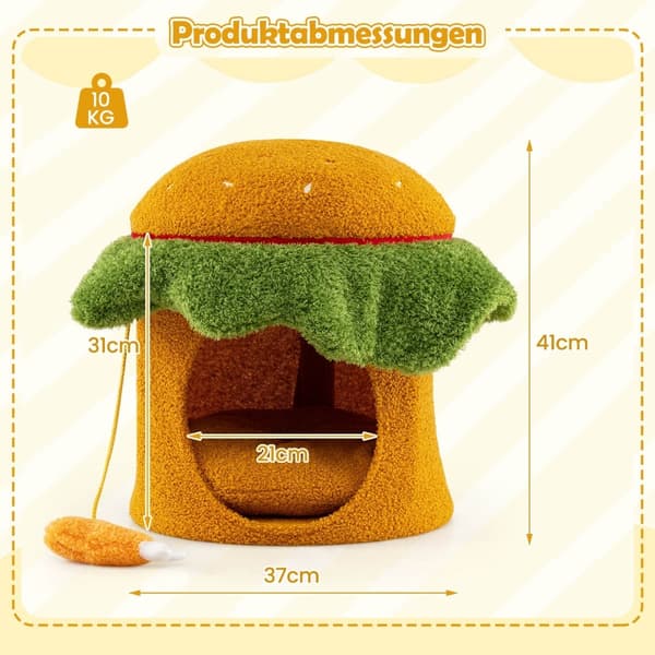 Kattesenghule, hamburgerformet, plyshynde, orange