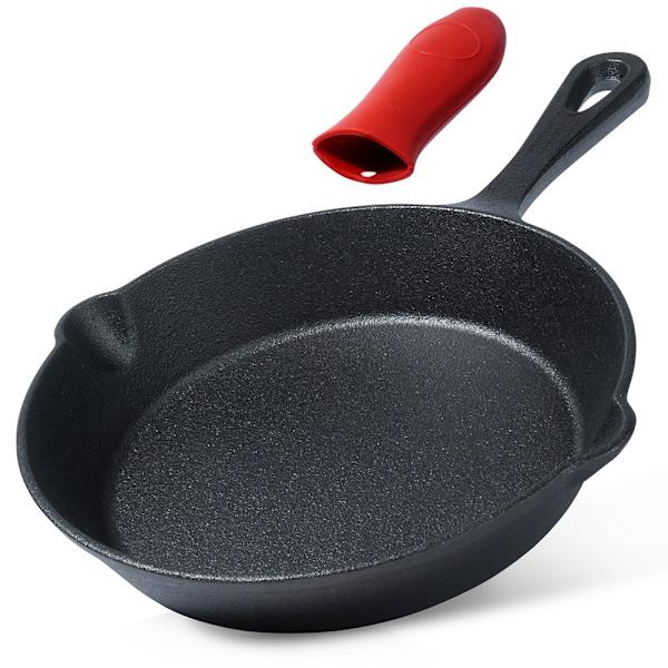 Gjutjärnspanna 20 cm med Silikonskydd för Induktion och Ugn