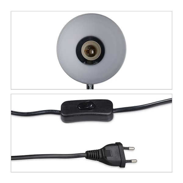 Retro bordlampe sølv