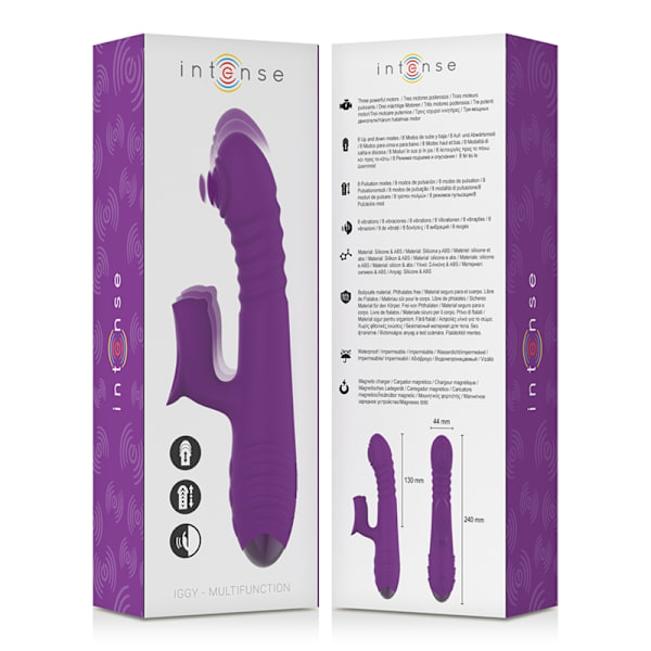 Intens - Iggy multifunktion genopladelig vibrator op og ned med klitorisstimulator lilla