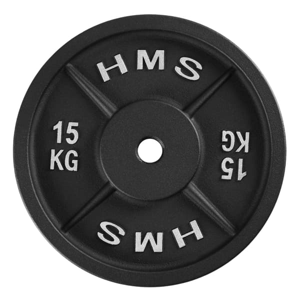 15 kg støbejernsvægtskive, 31 mm hul, sort