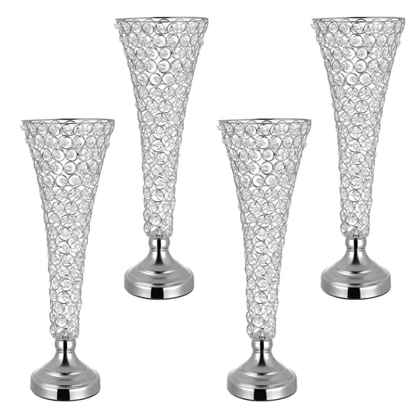 4-delade 51 cm silverkristallvaser för bröllop