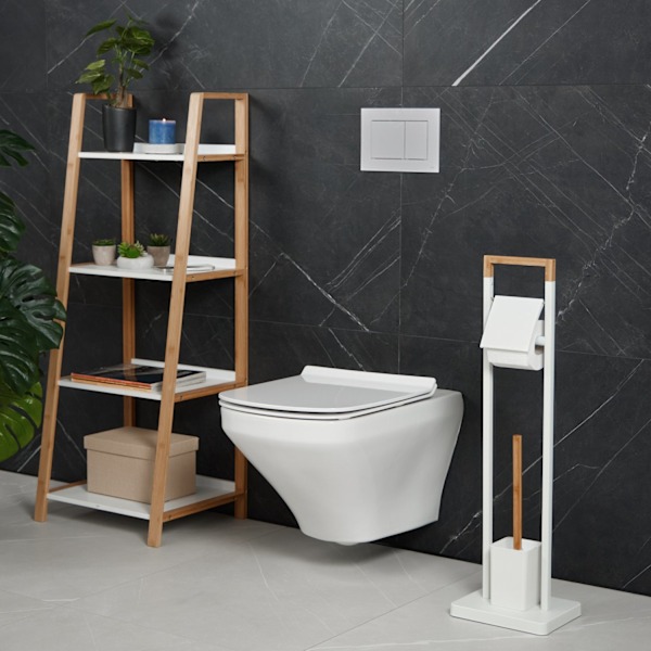 WC-tuoli bambua ja ruostumatonta terästä