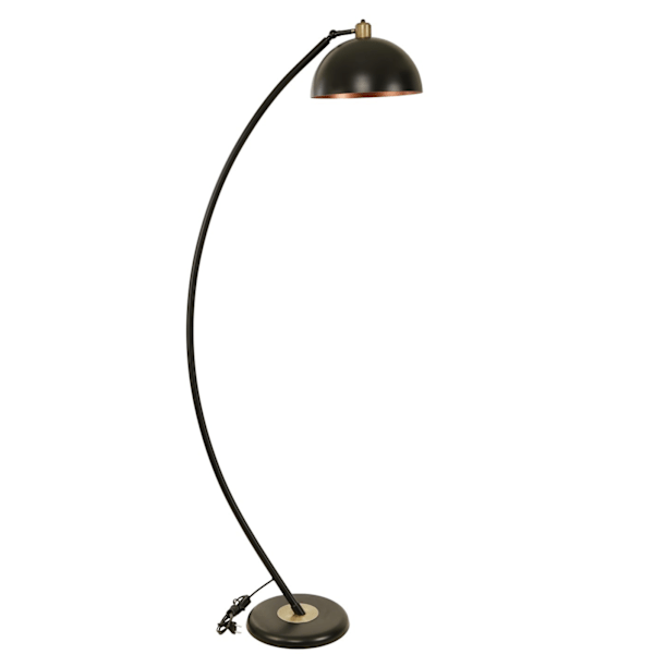 Golvlampa Hilal Siyah Lambader Retro 3 Başlıklı