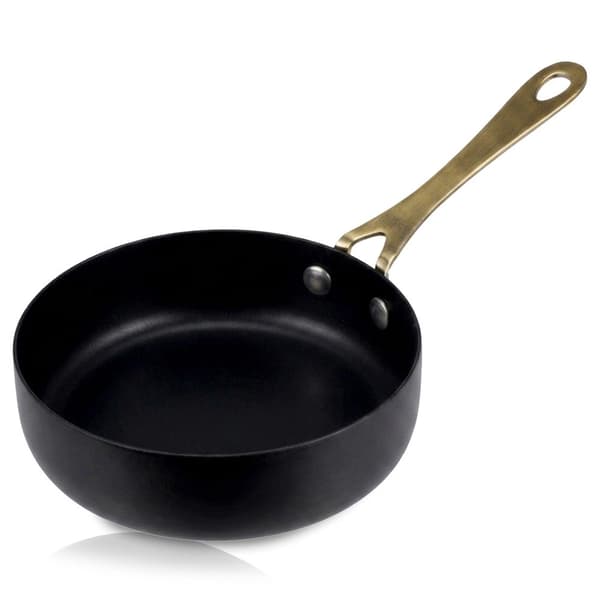 Sort serveringsskål i rustfrit stål med håndtag, 280 ml