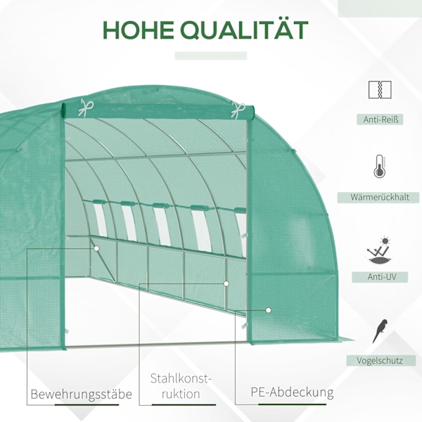 Film drivhus tomat drivhus drivhus film tunnel 800x300x200cm med vinduer for optimal plantedyrkning