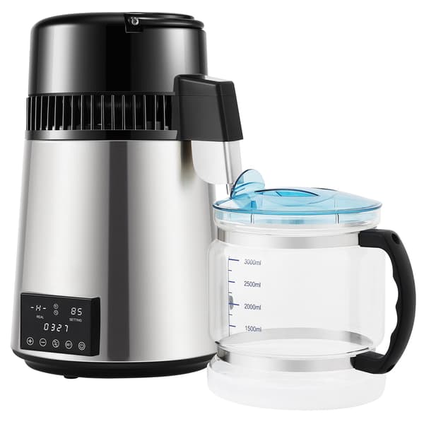 Bänkskåpsvattendestiller 4L, 750W, timer, glaskanna