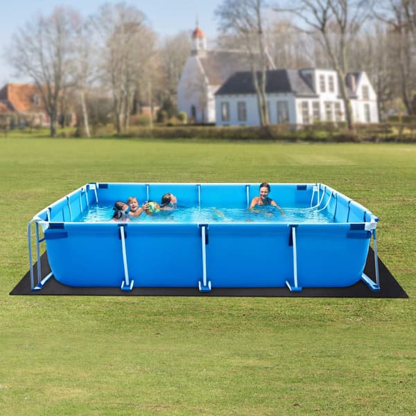 Rektangulär poolmatta 4,5 x 9,5 m, geotextil