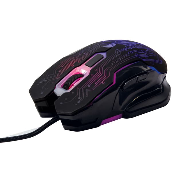 USB-gamingmus, 2400 DPI, 6 knapper, LED-indikator
