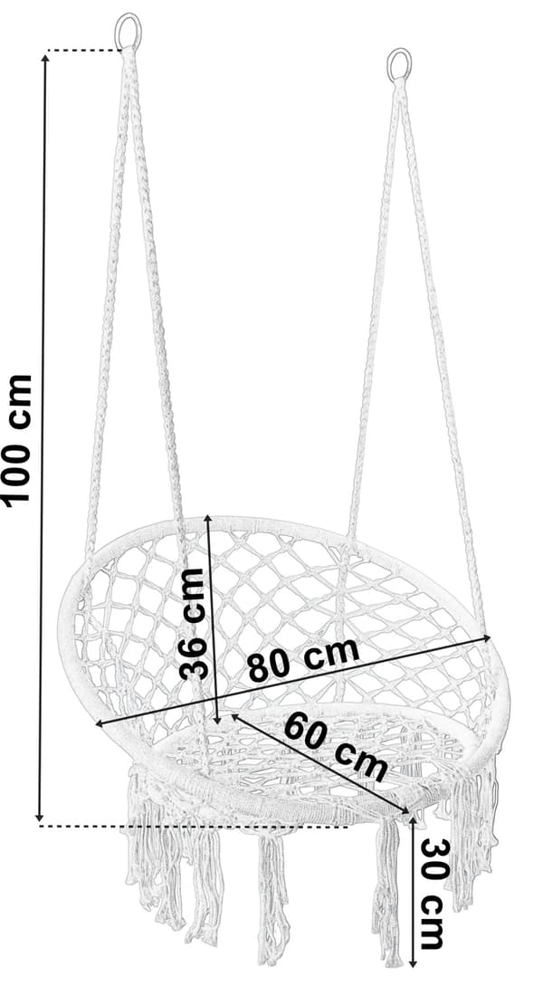 Riipputuoli, musta metallirunko, sisä-/ulkokäyttöön